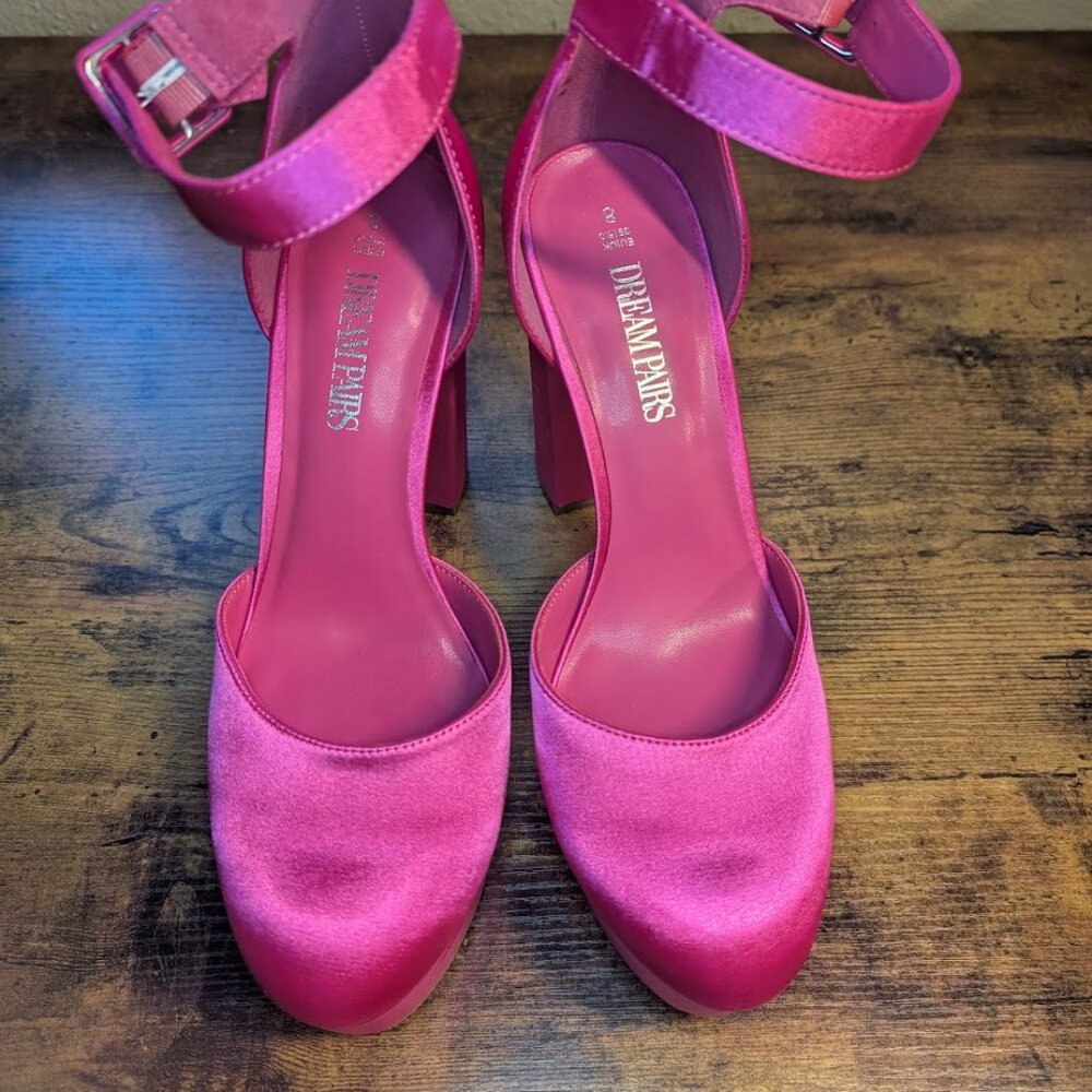Platform Ankle Strap High Heel Pump Size 8.5 - Picture 4 of 7